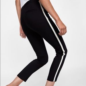 ZARA cigarette pants with side stripe